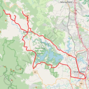 Dayboro - Mount Mee - Kobble Creek trail, distance, elevation, map, profile, GPS track