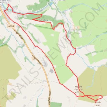 Mount Famine and South Head loop hike from Hayfield trail, distance, elevation, map, profile, GPS track