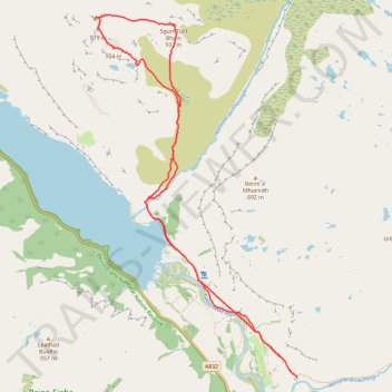 Munro Hillwalk - Slioch and Sgurr Tuill Bhain loop trail, distance, elevation, map, profile, GPS track