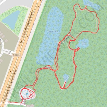 Trace of the board walk at Six Mile Cypress Slough Preserve trail, distance, elevation, map, profile, GPS track