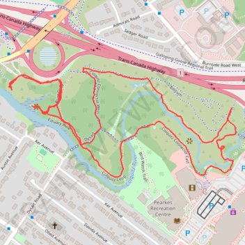 Cuthbert Holmes Park Loop trail, distance, elevation, map, profile, GPS track