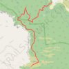 Tree Spring Trail and South Crest Trail to Pino/Cienega Trails junction trail, distance, elevation, map, profile, GPS track