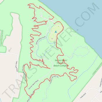 Neuse River/Flanners Beach Complex Loop trail, distance, elevation, map, profile, GPS track