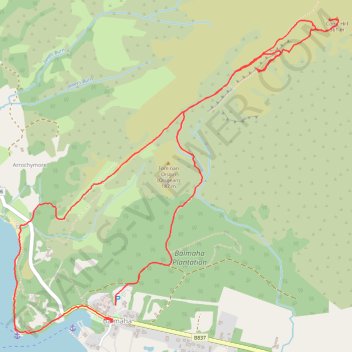 Conic Hill trail, distance, elevation, map, profile, GPS track
