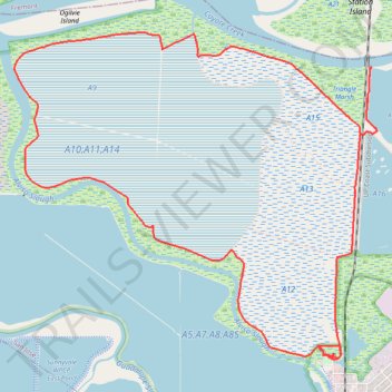 Alviso Slough Trail trail, distance, elevation, map, profile, GPS track