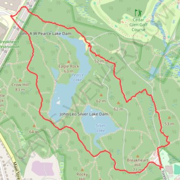 Breakheart Reservation Loop Hike trail, distance, elevation, map, profile, GPS track