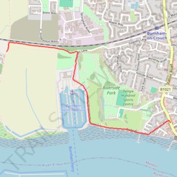 Walk from the Canary Shed to Peaberries Cafe via Riverside Park trail, distance, elevation, map, profile, GPS track
