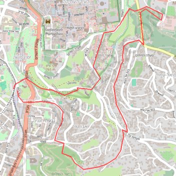 Mount of Olives trail, distance, elevation, map, profile, GPS track