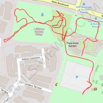 Rose Garden path tracks trail, distance, elevation, map, profile, GPS track