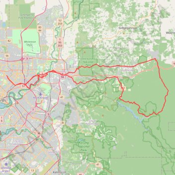 Perth Grvl trail, distance, elevation, map, profile, GPS track