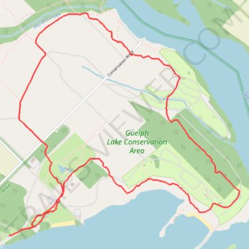 Guelph Lake Conservation Area Loop trail, distance, elevation, map, profile, GPS track