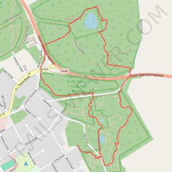 Whipstick Gully and New Zealand Hill loop hike trail, distance, elevation, map, profile, GPS track