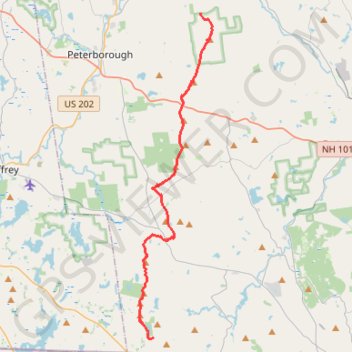 Wapack Range trail, distance, elevation, map, profile, GPS track
