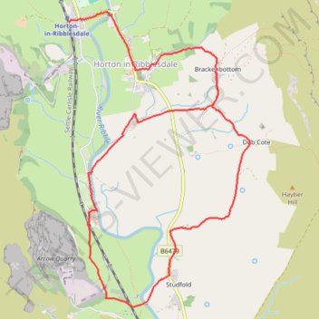 Horton in Ribblesdale loop walk trail, distance, elevation, map, profile, GPS track