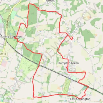 Loop walk between Ditchling Common and Plumpton Green trail, distance, elevation, map, profile, GPS track
