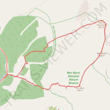 Munro Hillwalk - An Cabar, Ben Wyvis and Tom a' Chòinich Loop in Ben Wyvis National Nature Reserve trail, distance, elevation, map, profile, GPS track