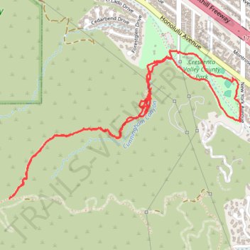 Crescenta Valley Park Trail trail, distance, elevation, map, profile, GPS track