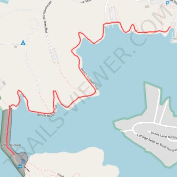Lake Macbride Beach to Dam Trail trail, distance, elevation, map, profile, GPS track