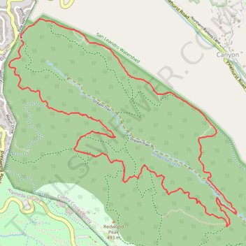 Reinhardt Redwood Regional Park West Loop trail, distance, elevation, map, profile, GPS track