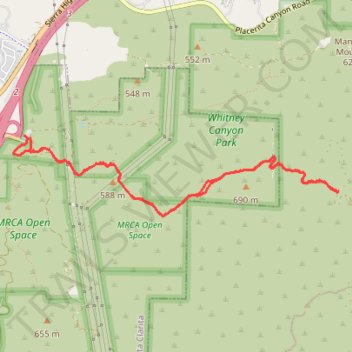 The Beast - Whitney Canyon Park trail, distance, elevation, map, profile, GPS track