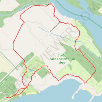 Guelph Lake Conservation Area Loop Trails trail, distance, elevation, map, profile, GPS track