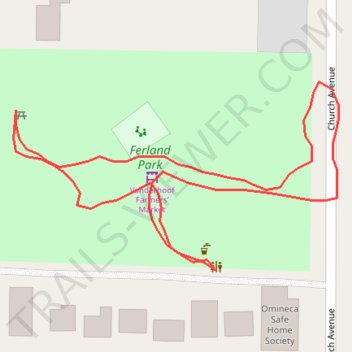 Ferland Park trail, distance, elevation, map, profile, GPS track