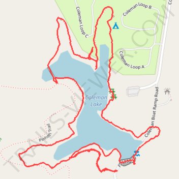 Coleman Lake loop trail, distance, elevation, map, profile, GPS track