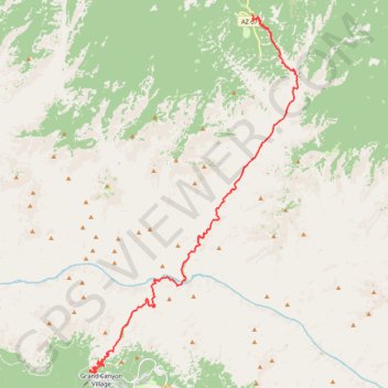Grand Canyon Rim to Rim Hike on North Kaibab Trail and Bright Angel Trail trail, distance, elevation, map, profile, GPS track