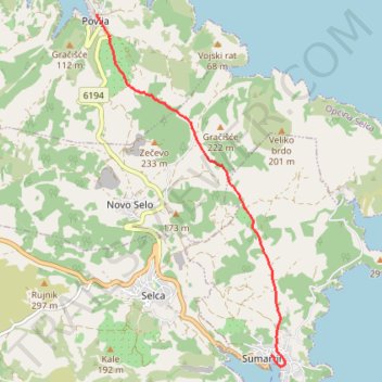 New trail, distance, elevation, map, profile, GPS track