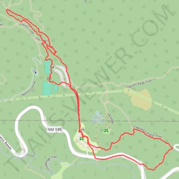 Loop Hike near Capulin in Cibola National Forest trail, distance, elevation, map, profile, GPS track