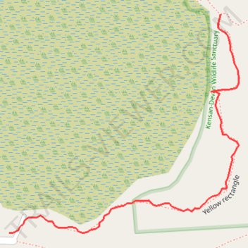 Meetinghouse Pond Yellow Rectangle Trail in Kensan-Devan Wildlife Sanctuary trail, distance, elevation, map, profile, GPS track