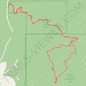 Mount Erskine park trails trail, distance, elevation, map, profile, GPS track