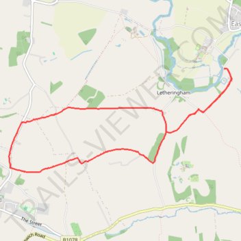 Letherningham Mill - Charsfield Circular trail, distance, elevation, map, profile, GPS track