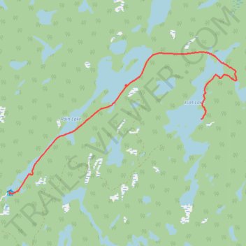 Day 1 of 3 day hiking trip along the Western Uplands Backpacking Trail in Algonquin Provincial Park trail, distance, elevation, map, profile, GPS track