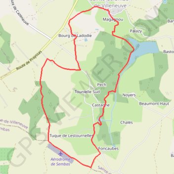 2010SteColombedeVilleneuveLadodie trail, distance, elevation, map, profile, GPS track